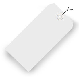 Pre-Wired Colored Shipping Tags - 2-3/4"Wx1-3/8"L - Case of 1000 - White