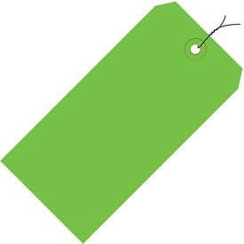 Pre-Wired Colored Shipping Tags - 5-1/4"Wx2-5/8"L - Case of 1000 - Light Green