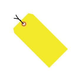 #5 Strung Tag Pack 4-3/4" x 2-3/8", 1000 Pack, Yellow Fluorescent