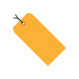 #8 Strung Tag Pack 6-1/4" x 3-1/8", 1000 Pack, Orange Fluorescent