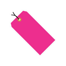 #8 Strung Tag Pack 6-1/4" x 3-1/8", 1000 Pack, Pink Fluorescent