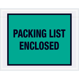 Packing List Enclosed, Full Face 7"x5-1/2", Green, 1000 Pack