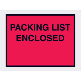 4-1/2"x6" Red Packing List Enclosed, Full Face, 1000 Pack