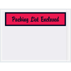 4-1/2"x6" Red Script Packing List Enclosed, Panel Fac, 1000 Pack