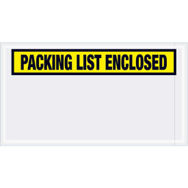 5-1/2"x10" Yellow Packing List Enclosed, Panel Face, 1000 Pack