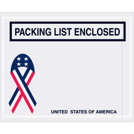 4-1/2"x5-1/2" USA w/Ribbon Packing List Enclosed, Panel Face, 1000 Pack