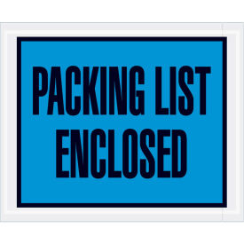 4-1/2" x 5-1/2" Blue Packing List Enclosed Full Face 1000 Pack