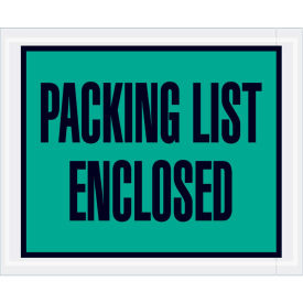 Packing List Enclosed, Full Face 4-1/2"x5-1/2", Green, 1000 Pack