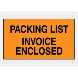 7"x10" Orange Packing List/ Enclosed Invoice, Full Face, 1000 Pack