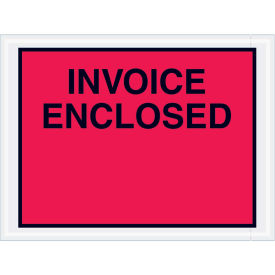 4-1/2" x 6" Red Invoice Enclosed, Full Face, 1000 Pack
