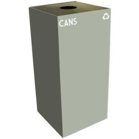 Witt Industries 32GC01-SL Steel Recycling Container with Bottle & Can Opening, 32 Gallon Cap, Gray