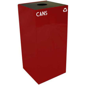 Witt Industries 32GC01-SC Steel Recycling Container with Bottle & Can Opening, 32 Gallon Cap, Red