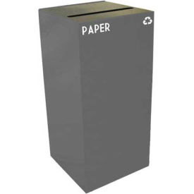 Witt Industries 32GC02-SL Steel Recycling Container with Paper Slot Opening, 32 Gallon Cap, Gray