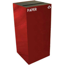 Witt Industries 32GC02-SC Steel Recycling Container with Paper Slot Opening, 32 Gallon Cap, Red