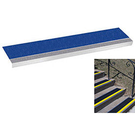 Grit Surface Aluminum Stair Tread  Glued Down 9"D 30"W, Grayblue