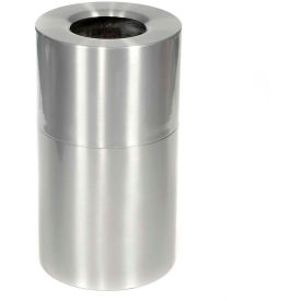 Rubbermaid AOT35SA Atrium Aluminum Container, Open Top 35 Gallon, Satin Aluminum