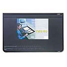 Logo Padt Recycled Desktop Organizer w/Clear Overlay, 20 x 31, Black