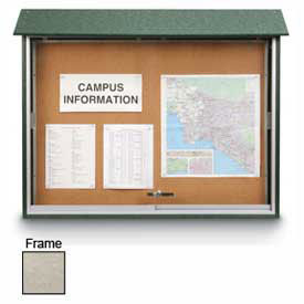 United Visual Products Sliding-Door Outdoor Message Center - 52"W x 40"H - Light Gray