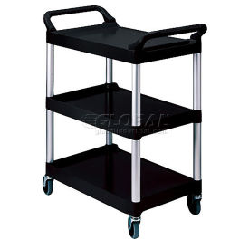 Rubbermaid Commercial FG342488BLA Rubbermaid® Three-Shelf Black Utility Cart