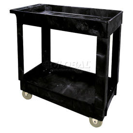 RUBBERMAID Economical Tray Shelf Black Plastic Service Cart