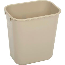 Rubbermaid® Small Plastic Wastebasket, 13-5/8 Qt., Beige