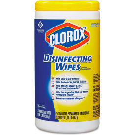 Clorox Disinfecting Wipes, 7" x 8", Lemon Fresh, 75 Wipes/Can, 6/Case, 15948