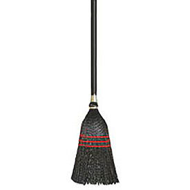 Boardwalk Flag Tipped Poly Lobby Brooms, 38" Length, Natural/Black, 12/Case