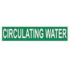 Pipe Marker - Pressure-Sensitive - Circulating Water, Pack Of 25, Green, For Pipe Over 1-1/8",7"W
