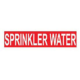 Pipe Marker - Pressure-Sensitive - Sprinkler Water, Pack Of 25, Red, For Pipe Over 2-1/4",9"W