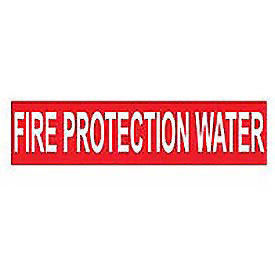 Pipe Marker - Pressure-Sensitive - Fire Protection Water, Pack Of 25, Red, For Pipe Over 1-1/8",7"W