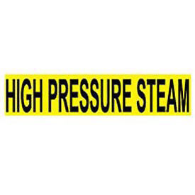 Pipe Marker - Pressure-Sensitive - High Pressure Steam, 25 PK, YLW, For Pipe Over 2-1/4",14"W