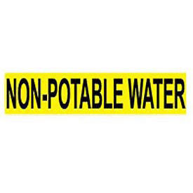 Pipe Marker - Pressure-Sensitive - Non-Potable Water, Pack Of 25, Yellow, For Pipe Over 1-1/8",7"W