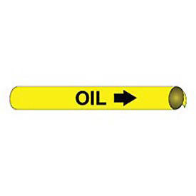 Pipe Marker - Precoiled and Strap-on - Oil, Yellow, For Pipe 8" - 10",24"W