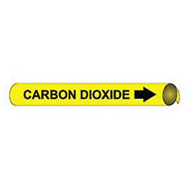 Pipe Marker - Precoiled and Strap-on - Carbon Dioxide, Yellow, For Pipe 6" - 8",12"W
