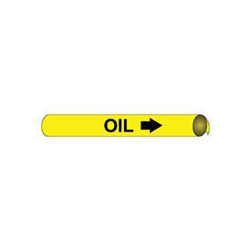 Pipe Marker - Precoiled and Strap-on - Oil, Yellow, For Pipe 4-5/8" - 5-7/8",12"W