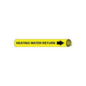 Pipe Marker - Precoiled and Strap-on - Heating Water Return, Yellow, For Pipe 8" - 10",24"W