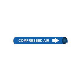 Pipe Marker - Precoiled and Strap-on - Compressed Air, Blue, For Pipe 8" - 10",24"W