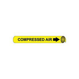 Pipe Marker - Precoiled and Strap-on - Compressed Air, Yellow, For Pipe 8" - 10",24"W