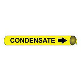 Pipe Marker - Precoiled and Strap-on - Condensate, Yellow, For Pipe 8" - 10",24"W