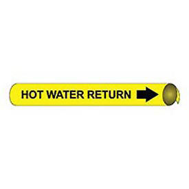 Pipe Marker - Precoiled and Strap-on - Hot Water Return, Yellow, For Pipe 8" - 10",24"W