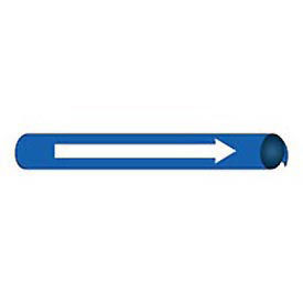 Pipe Marker - Precoiled and Strap-on - Direction Arrow, Blue, For Pipe 8" - 10",24"W