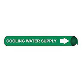 Pipe Marker - Precoiled and Strap-on - Cooling Water Supply, Green, For Pipe 8" - 10",24"W
