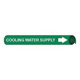 Pipe Marker - Precoiled and Strap-on - Cooling Water Supply, Green, For Pipe Over 10",32"W