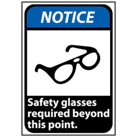 NMC NGA22PB Notice Sign 14x10 Vinyl - Safety Glasses Required Beyond This Point