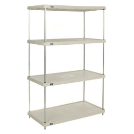 Nexel Plastic Shelving Unit with Solid Shelving, 48"Wx24"Dx86" H