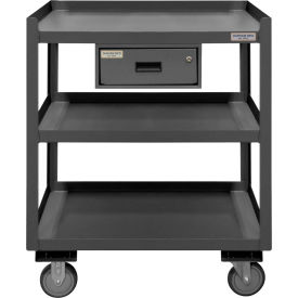 Portable Shop Desk w/ Drawer, 3 Shelves, 24"W x 30"D x 36"H, Gray
