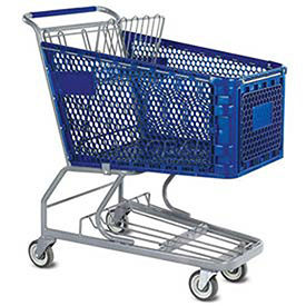 VersaCart® Blue Plastic Shopping Cart 6.3 Cu. Foot Capacity