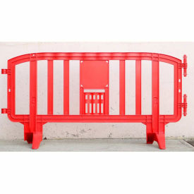 MOVIT® Plastic Barricade, Interlocking, 78"L x 39"H, Red