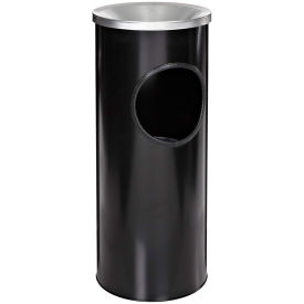 Witt Industries 3000BK Steel Ash And Trash Urn 3 Gallon Black With Aluminum Top 10" Dia. x 25"H