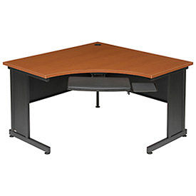 Global Industrial 48"W Corner Desk - Cherry Finish Top